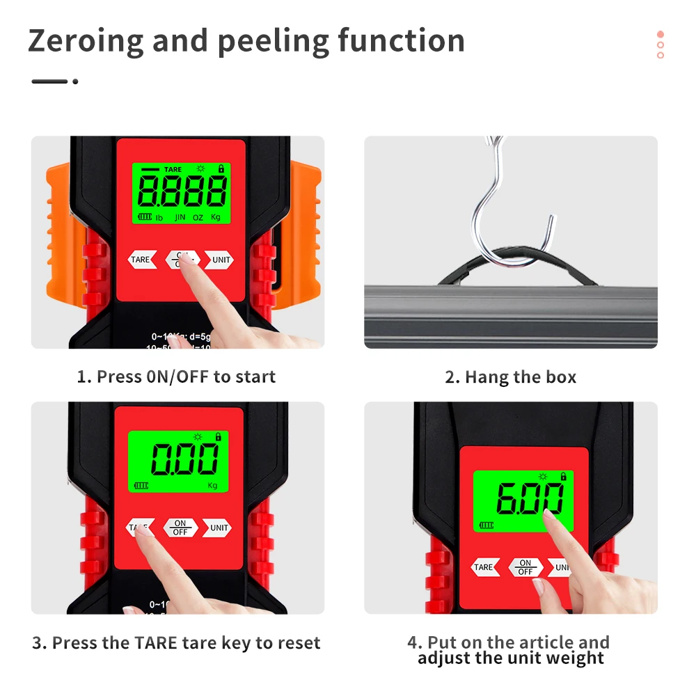 50 kg/5g Hängewaage Wasserdichte LCD-Display Digitale Waage Elektronische Waage Tragbare Angeln Reise Gepäck Waagen