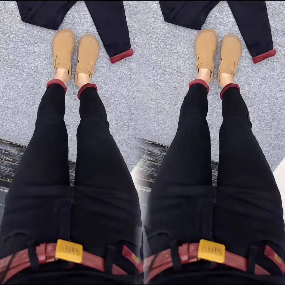 

Роскошные бренды 2025, осень-зима, новые большие размеры, тонкие джинсы с высокой талией и вышивкой, женские тонкие модные бархатные утепленные брюки