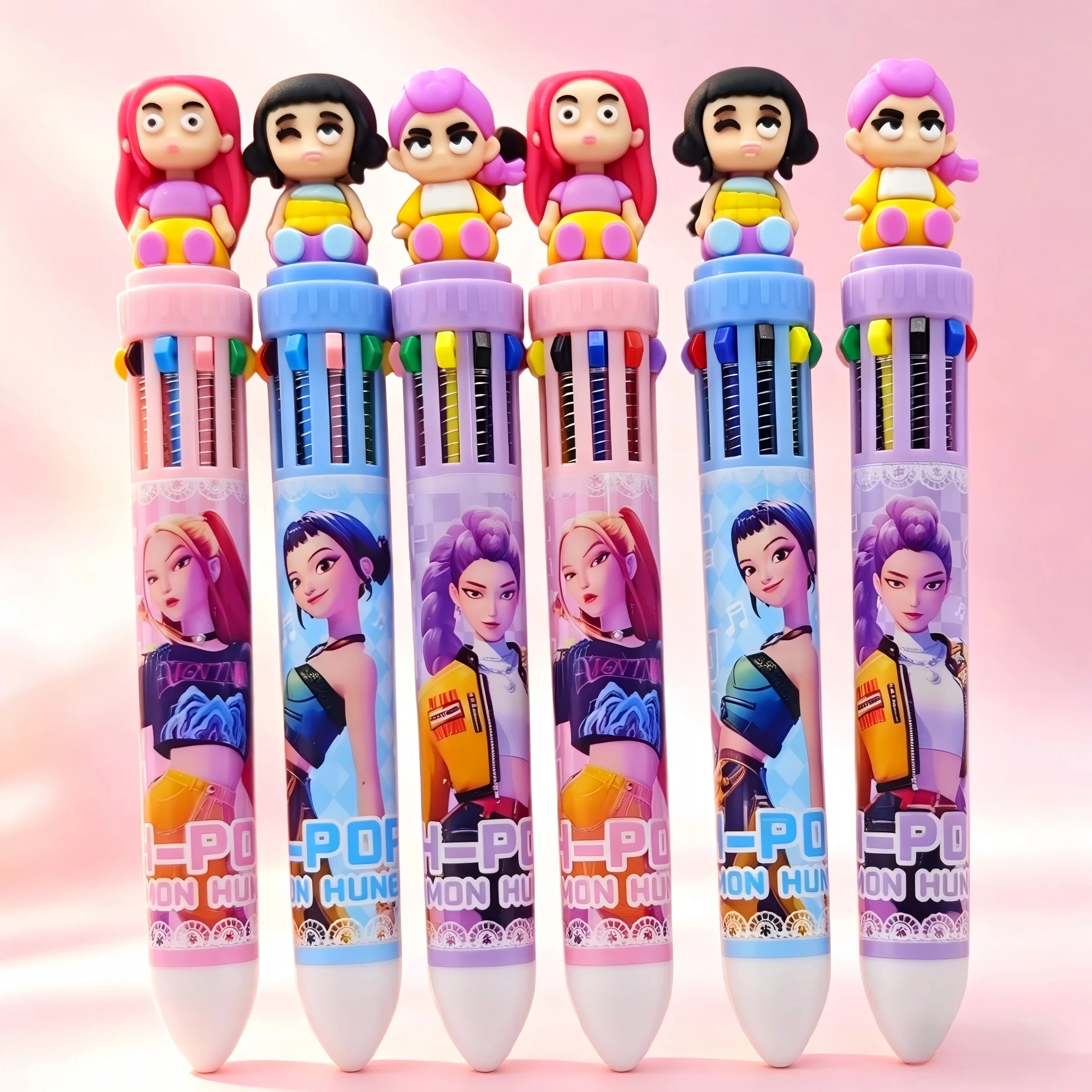 10-in-1-Kugelschreiber in mehreren Farben, Cartoon-Figur, Schreibstift, Journaling, Markieren, Schule, Büro, Schreibwaren für Kinder, Geburtstagsgeschenk