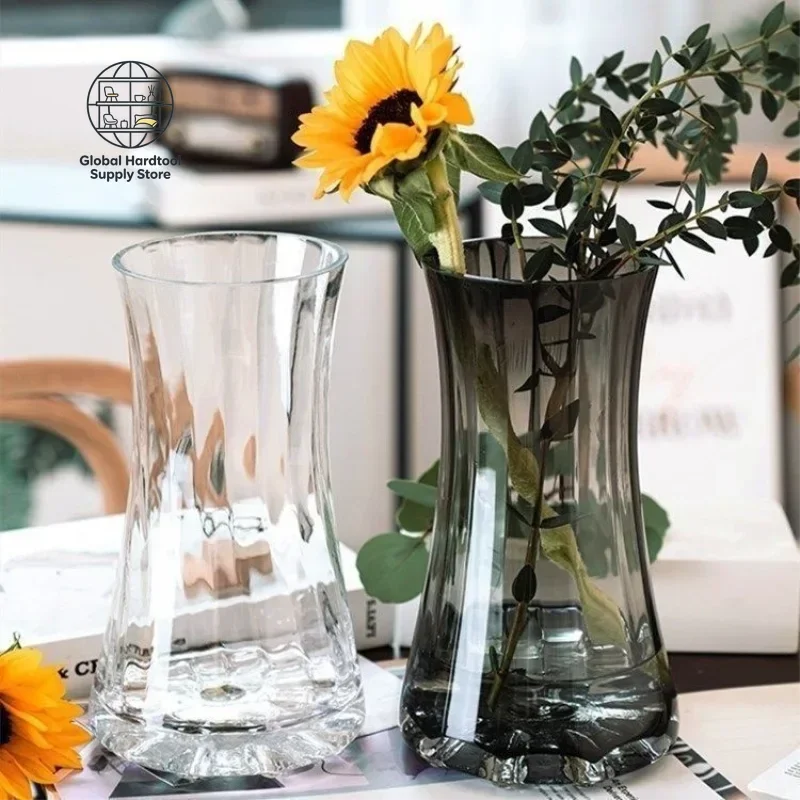Creative Simple Original Color Glass Flower Vase Transparent Water  Flowers Lilies Nordic Popular Living Room ...