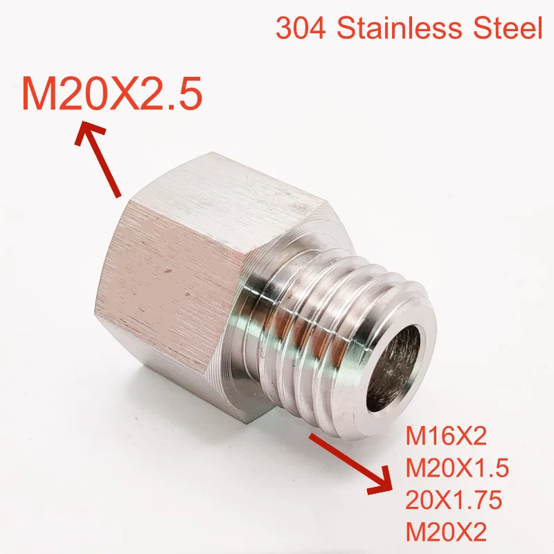 

M20x2,5 внутренняя резьба M16 M20 с наружной резьбой, редуктор из нержавеющей стали 304, фитинг высокого давления, утолщенный адаптер
