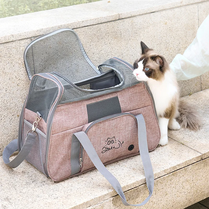 

Large Portable Pet Carrier Bag for Cats Small Dogs Car Travel Outdoor Cat Cage Breathable Shoulder Bag Kitten Carrying Bags