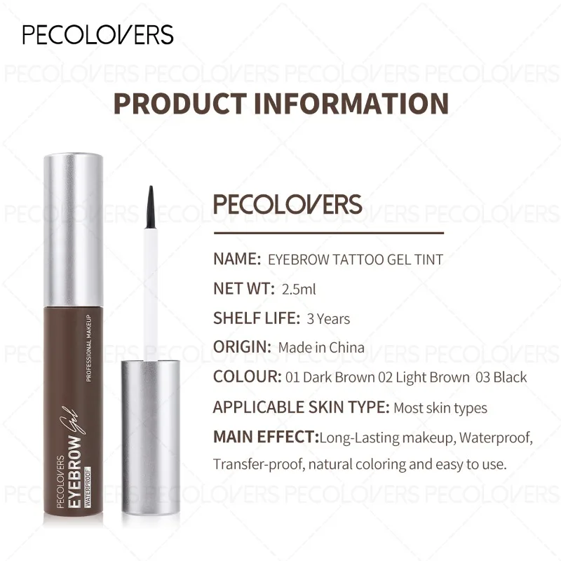 3 Colors Tear-pull Eyebrow Cream, Long-lasting and Natural, Eyebrow Gel, Brown and Black, Waterproof and Sweat-proof