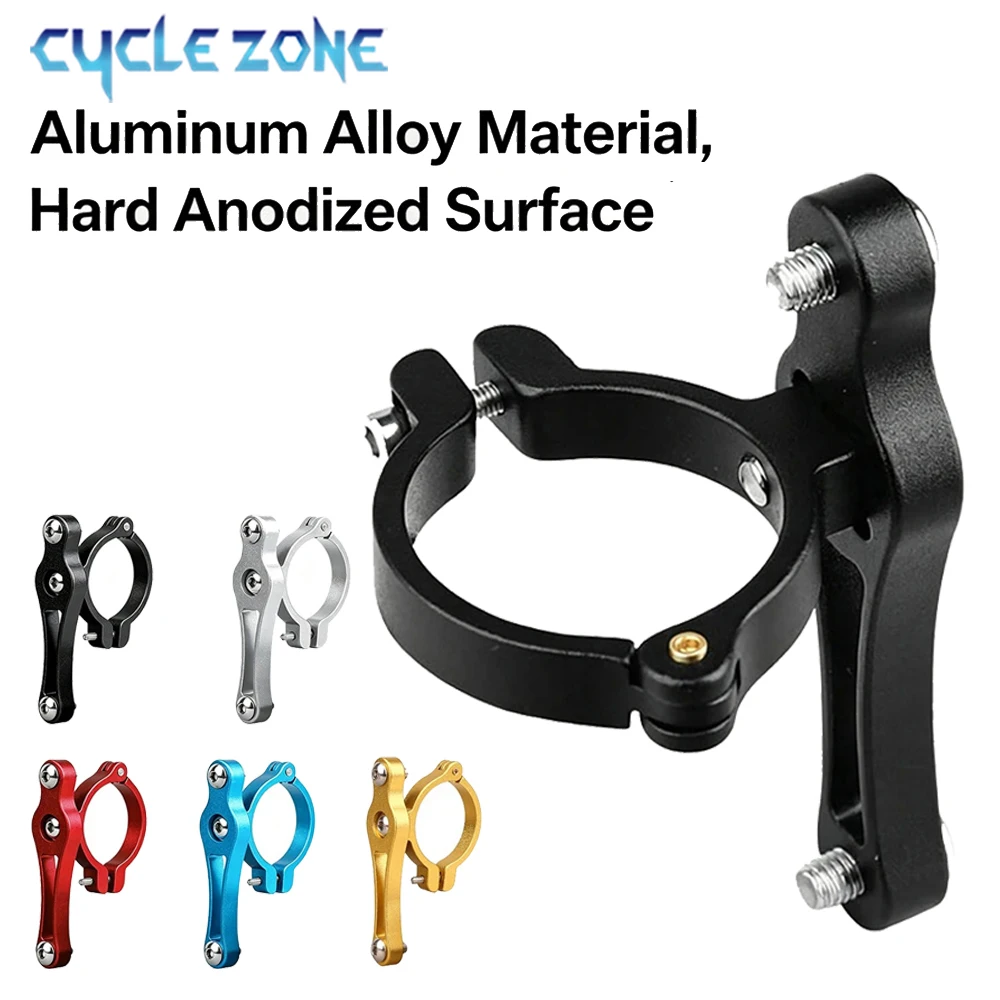 Adaptador de Suporte de Garrafa em Liga de Alumínio para Bicicleta, Braçadeira Ajustável, Suporte para Garrafa de Água, Base de Conversão Prática para Guidão e Assento