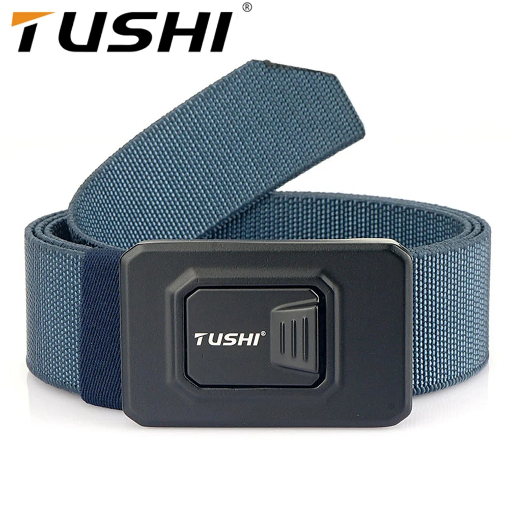 

TUSHI Brand New quick release tactical aluminum 3.5cm wide alloy buckle nylon elastic waistband workwear outdoor training belt