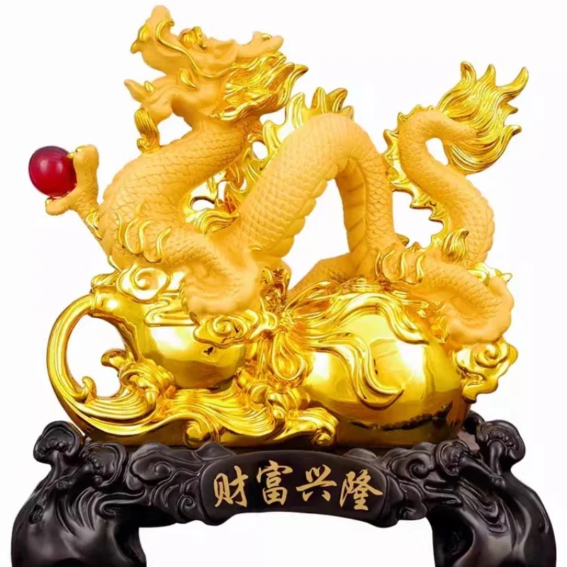 Golden Dragon Decoration Lucky Zodiac Dragon Mascot Gift Crafts