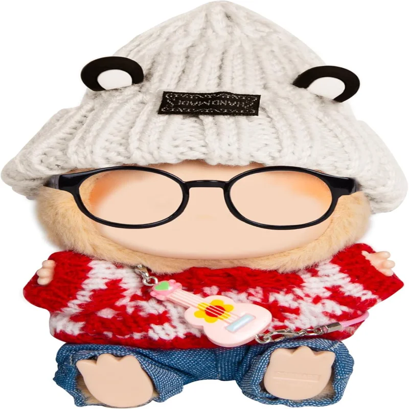 

17cm Doll Clothes - Kawaii Chic Style Set for 17cm Dolls, Cute Doll Outfit with Accessories - Colorful T-Shirt + Star Light Blue