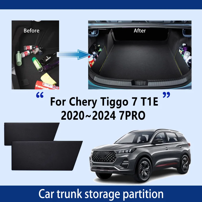 

Автомобильные аксессуары для Chery Tiggo 7 PRO 2020 ~ 2024 T1E, утолщенная перегородка для хранения багажника, многофункциональное хранилище, автозапчасти для интерьера