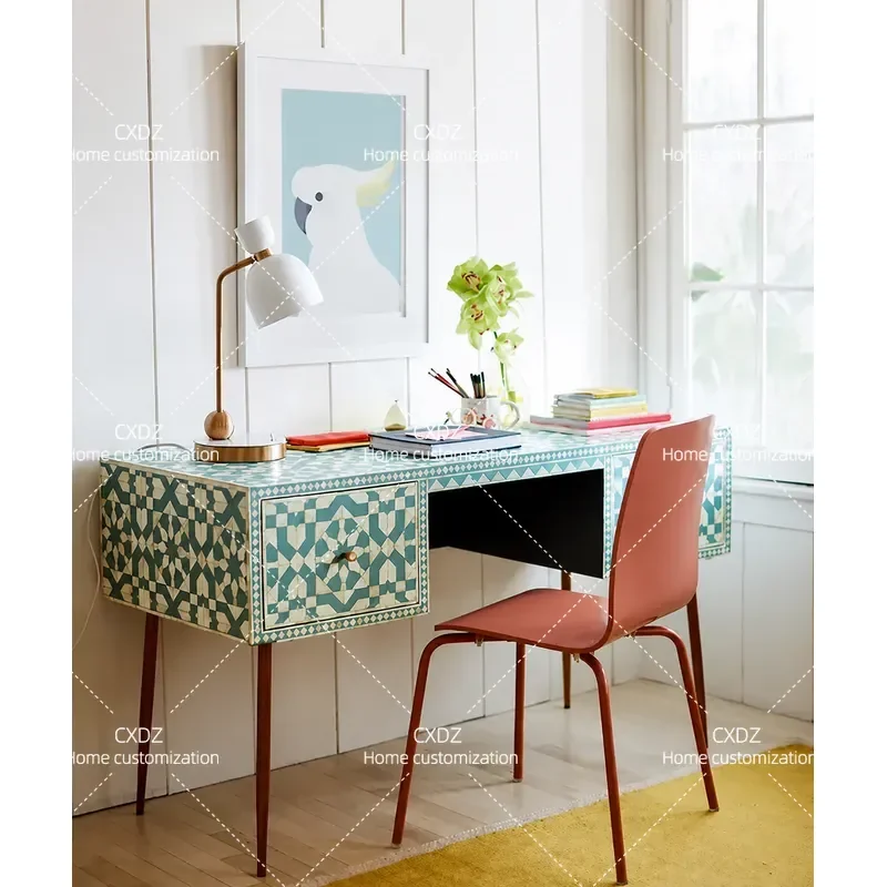 French Light Luxury Dresser Neoclassical Simple Painted Princess Makeup Table Fashion Makeup Writing Desk