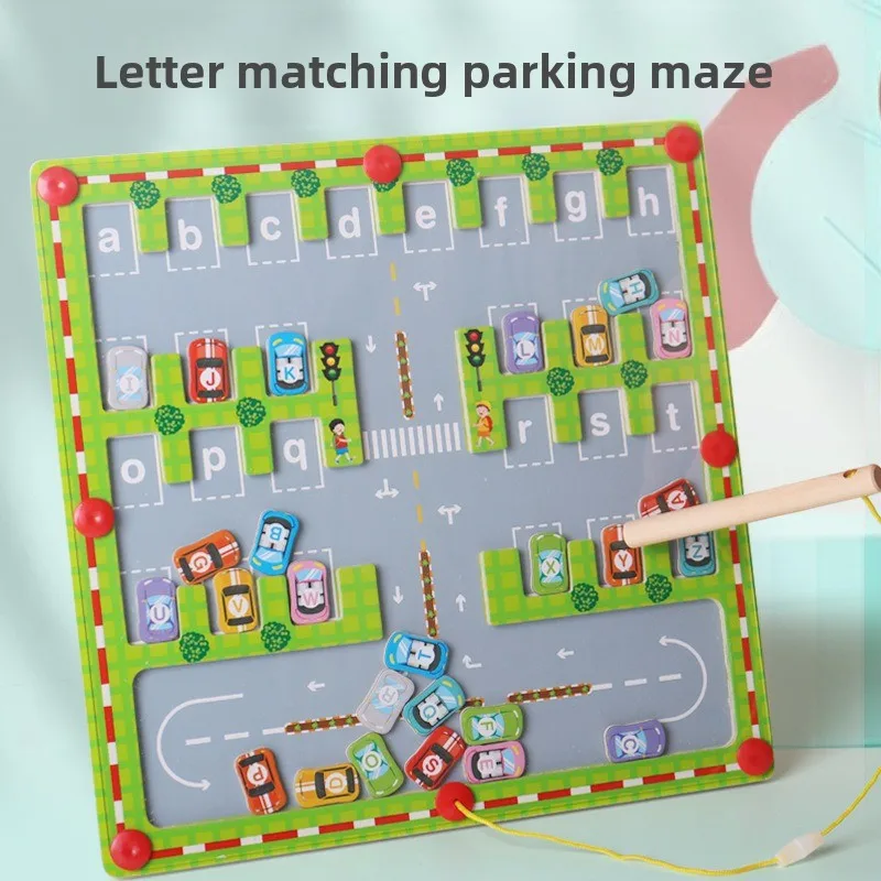 

High Quality Hot Selling Alphabet Matching Parking Maze Pen Guided Path Puzzle Game Educational Logical Thinking Training Tool