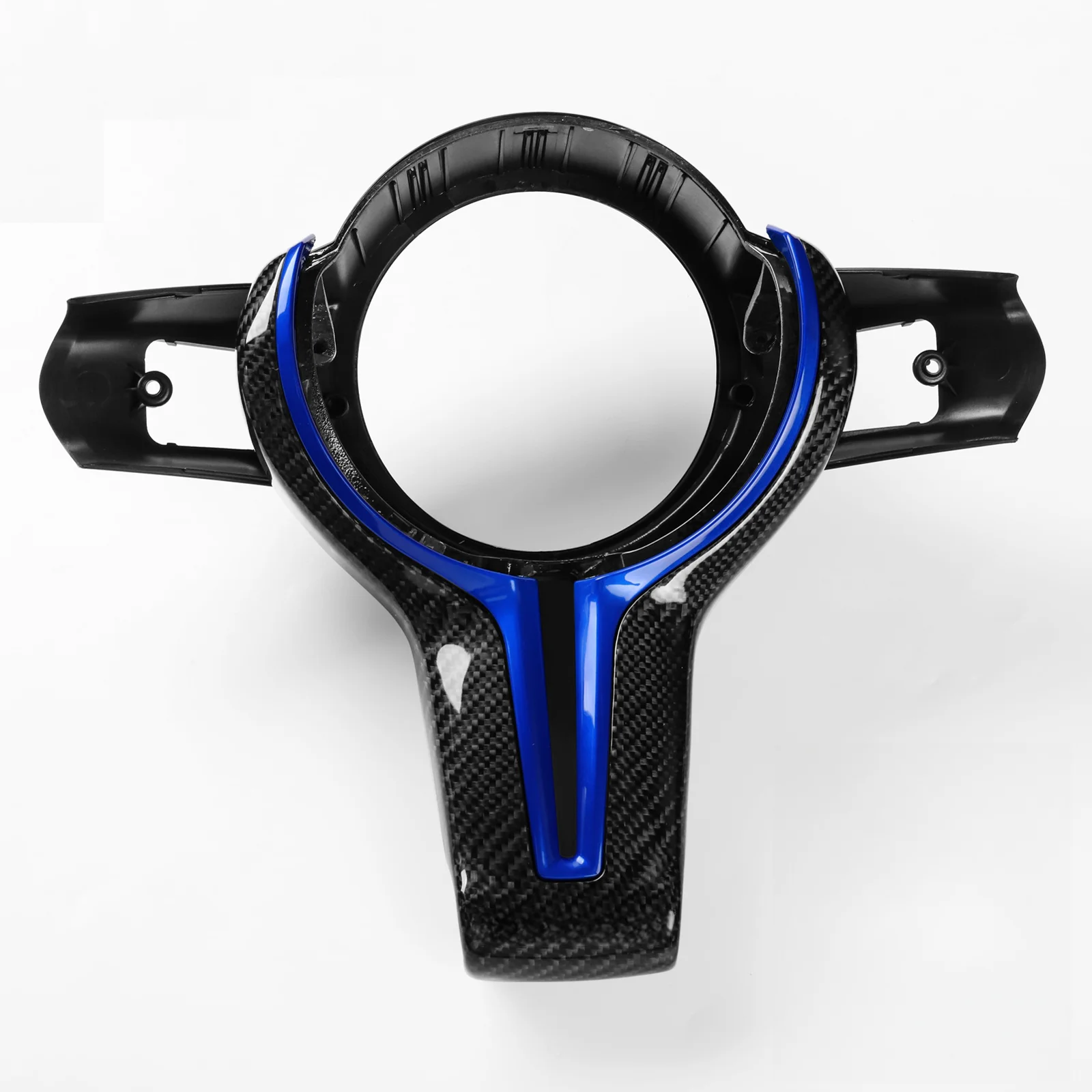 

Fit For BMW M X5M X6M Series 1-6 Carbon Fiber Blue Black Steering Wheel Trim Replace