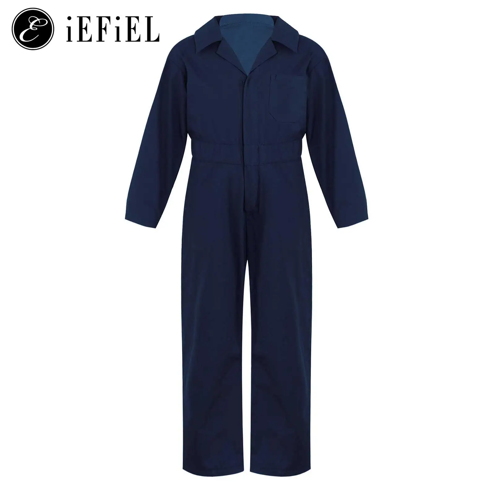 Unisex Boys Girls Mechanic Costume Long Sleeve Coverall Flight Suit Jumpsuit Movies Doll Overall Halloween Cosplay