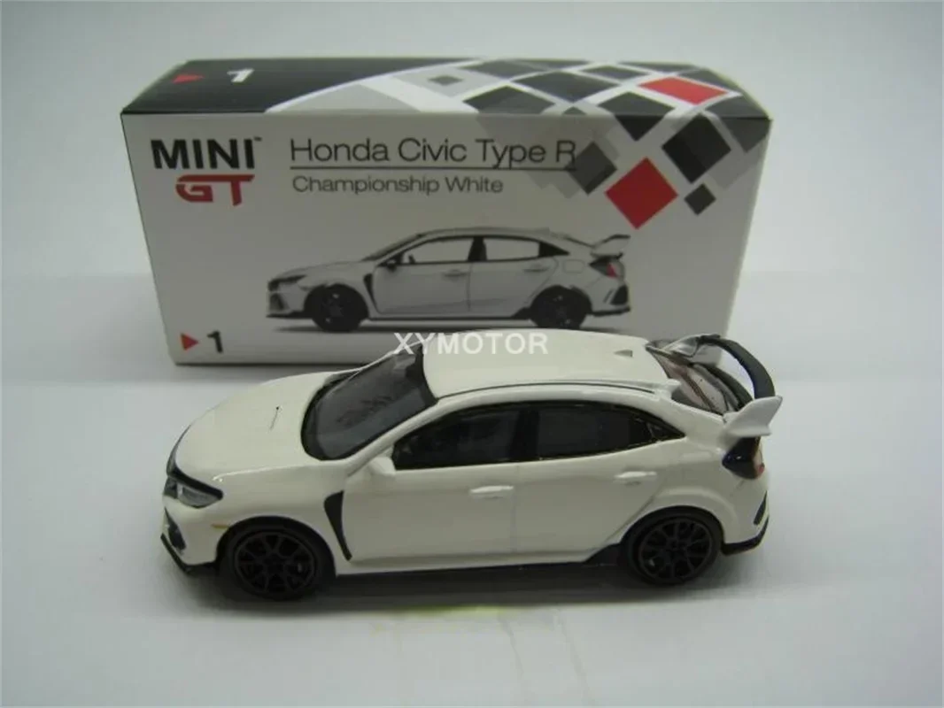 TSM MINI GT 1:64 For Honda Civic Type R FK8 Metal Diecast Model Car Gifts Display Blue/White