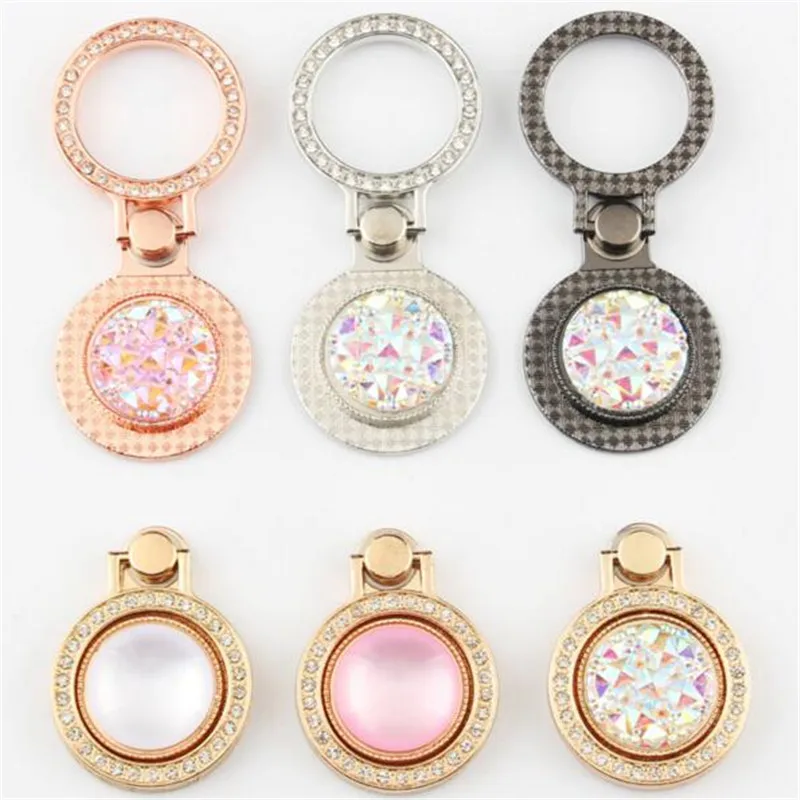 Crystal Metal Diamond Mobile Finger Ring Smartphone Stand Holder Car Phone Holder Stand Suporte Celular For iPhone 14 15