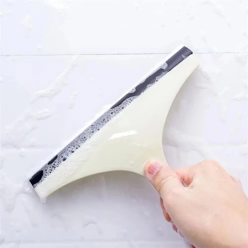 Household Cleaning Bathroom Mirror Cleaner Wiper Scrape With Silicone Blade Holder Hook Car Glass Shower Squeegee Window Glass