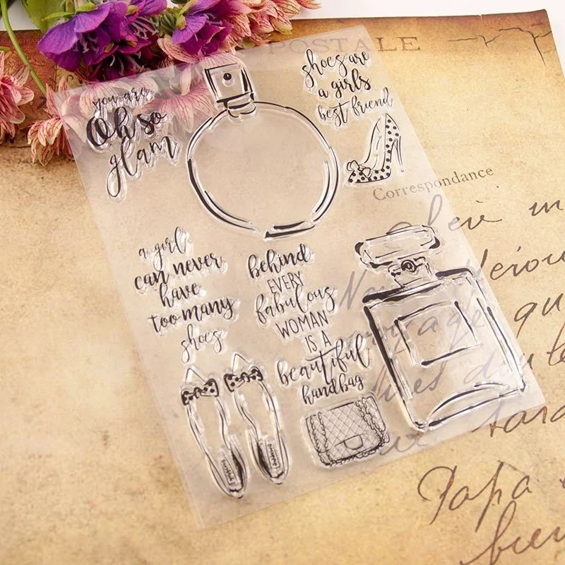 Perfume Bottle Transparent Clear Silicone Stamp Seal for DIY Scrapbooking Photo Album Decorative