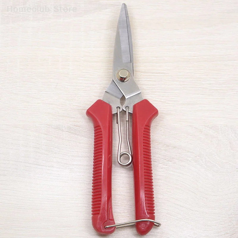 190mm Straight Head Pruning Shears Stainless Steel Non Slip Handle Garden Scissors For Bonsai Household Use