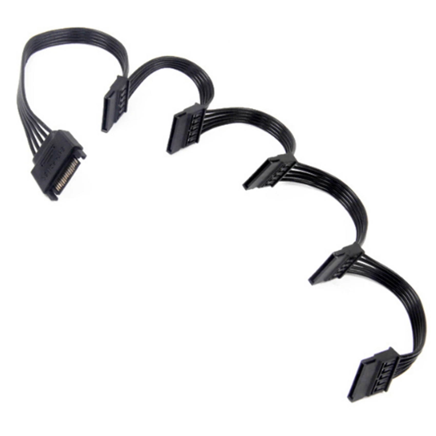 5X 15 Pin SATA Power Extension Hard Drive Cable 1 Male To 5 Female Power Supply Splitter Adapter Cable For DIY PC Sever-Y18A