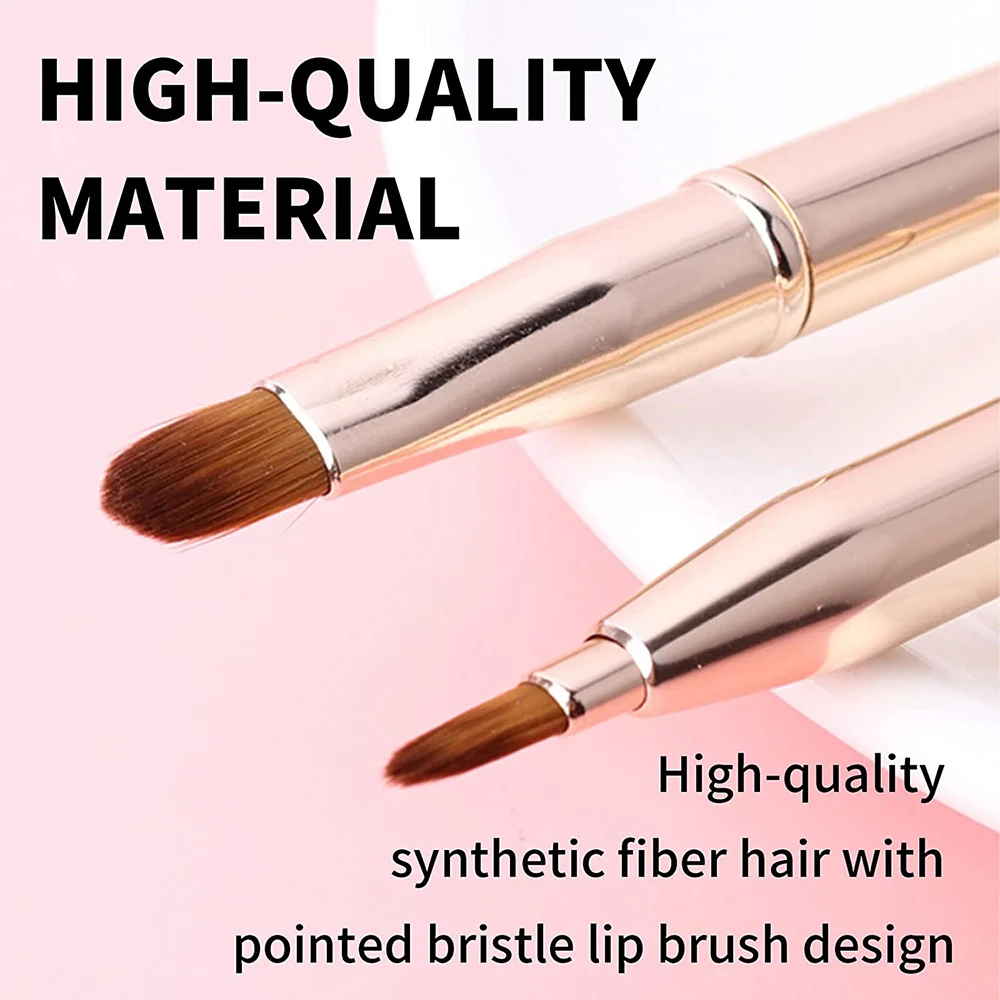 1Pcs แปรงอายแชโดว์แปรงลิปสติกแบบพกพา Eye Shadow แปรงเครื่องสำอาง Retractable Applicator Reusable ริมฝีปาก Peralatan Rias