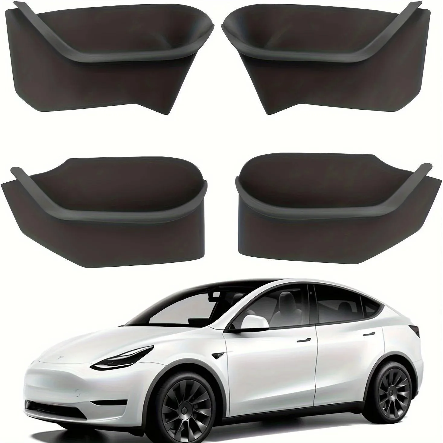 Door Storage Box Protector for Tesla Model Y 2020-2024, 4Pcs Door Side Storage Box for Tesla ModelY,forTesla model y accessories