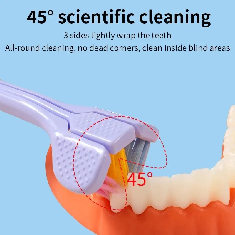 360 gradi tre Sed spazzolino a setole morbide igiene orale sicurezza spazzolino da denti pulizia profonda portatile viaggio dentale igiene orale