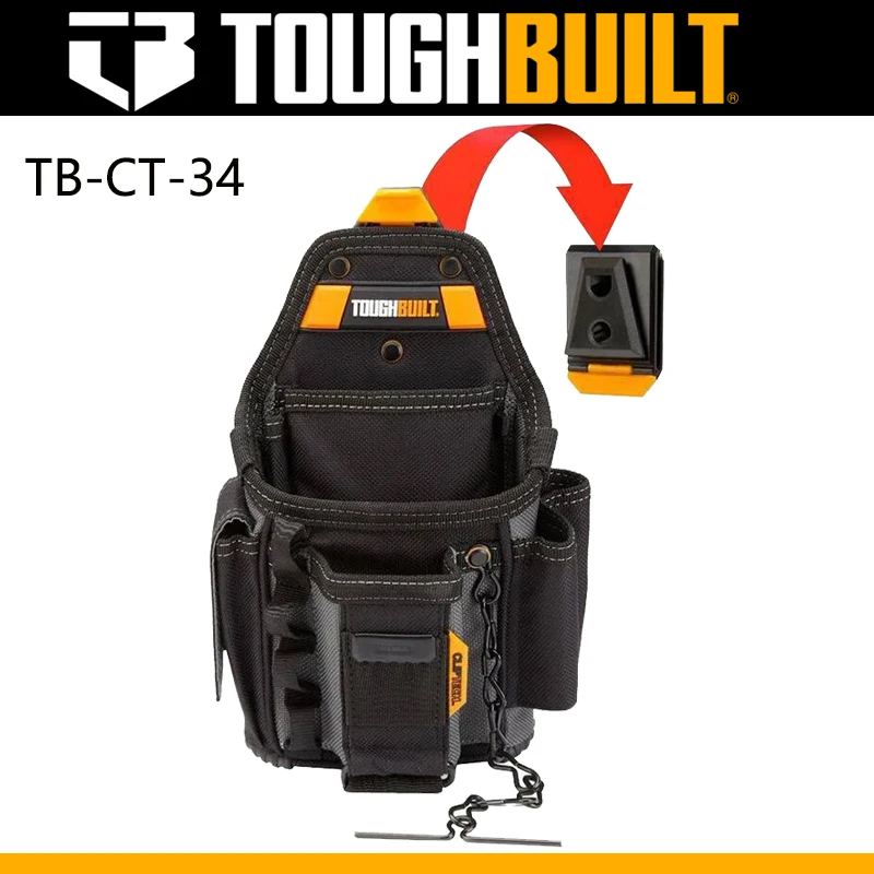 

TOUGHBUILT TB-CT-34 Small Electrician Pouch Multi-functional Portable Sturdy Adjustable 13 Pockets Durable Storage Toolkit