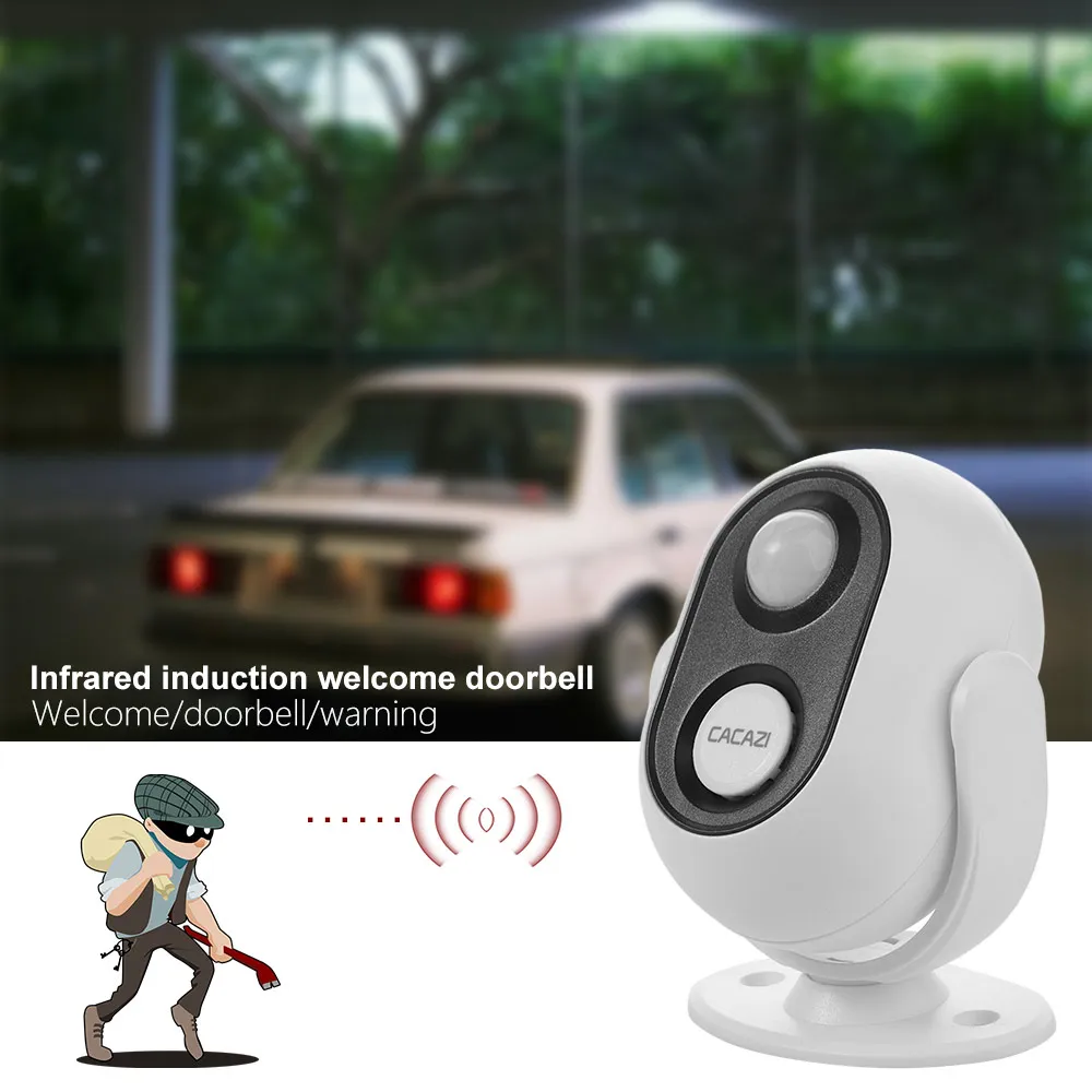 

With 360 Degree Rotation Electronic Door Sensor Chime Motion Anti-theft Welcome Sensors Wireless Waterproof