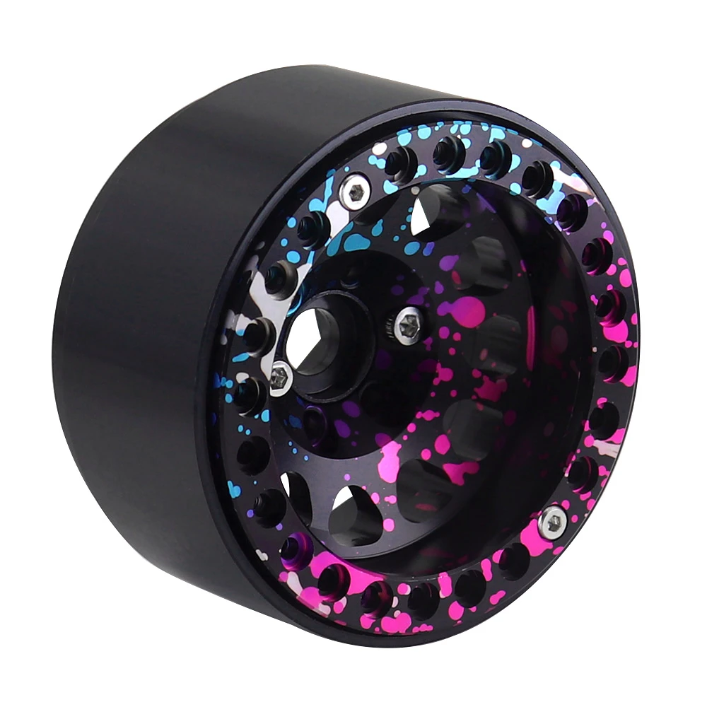 1.9 بوصة لون معدني Beadlock 12 ثقب دائري محور عجلات حافة ل 1/10 Rc الزاحف محوري Scx10 Traxxas Yikong Trx4 Rgt Redcat D90