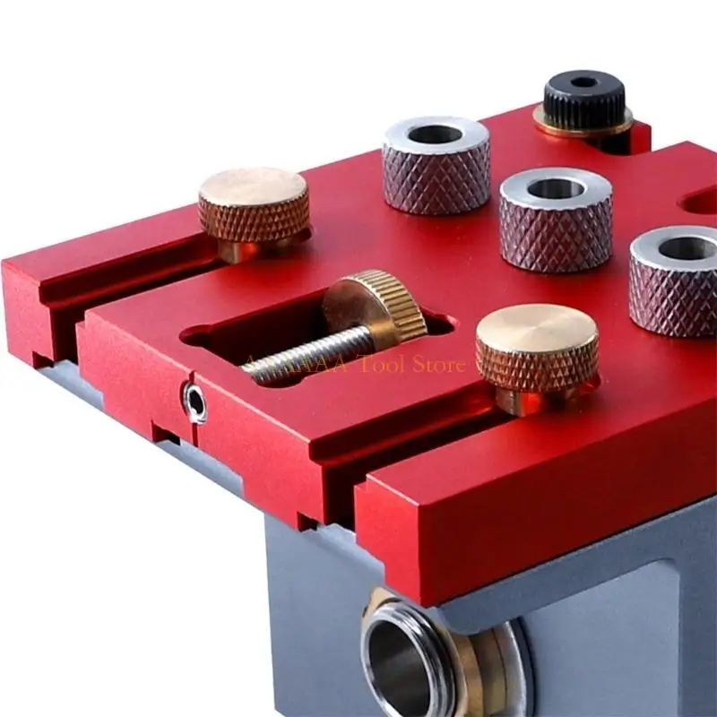 A2BE 3 in 1 Adjustable Locator Pocket Hole Guide Jig Aluminum Alloy for Door