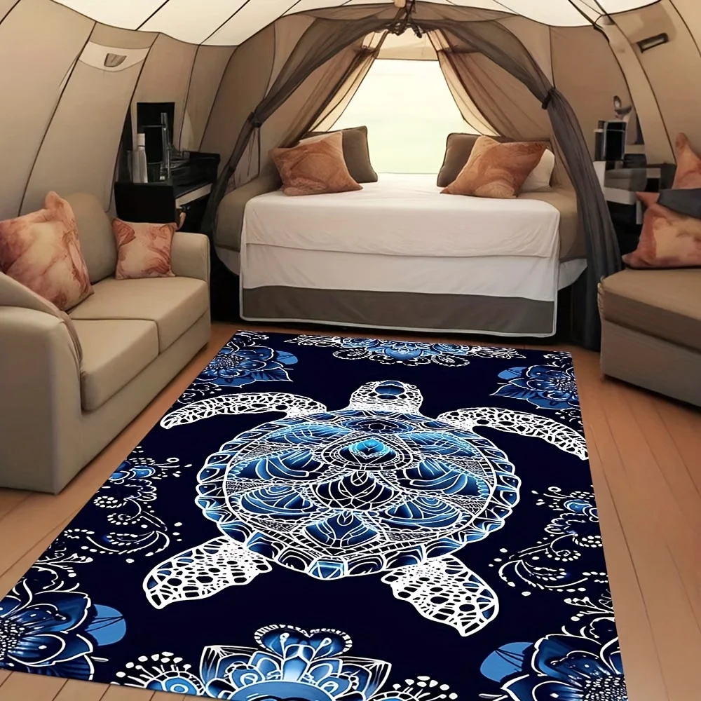 VIKAMA 2026 جديد السلاحف الكرتون البساط مقاوم للماء في الهواء الطلق التخييم سجادة للرحلات عدم الانزلاق آلة قابل للغسل غرفة المعيشة ديكور غرفة نوم