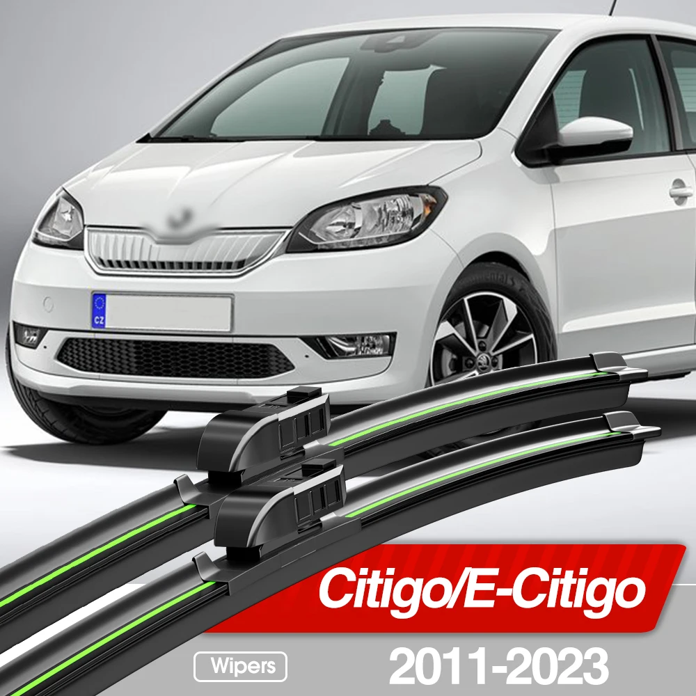 For Skoda Citigo E-Citigo 2011-2023 Front Windshield Wiper Blades 2x Windscreen Window Accessories 2012 2013 2014 2017 2018 2020