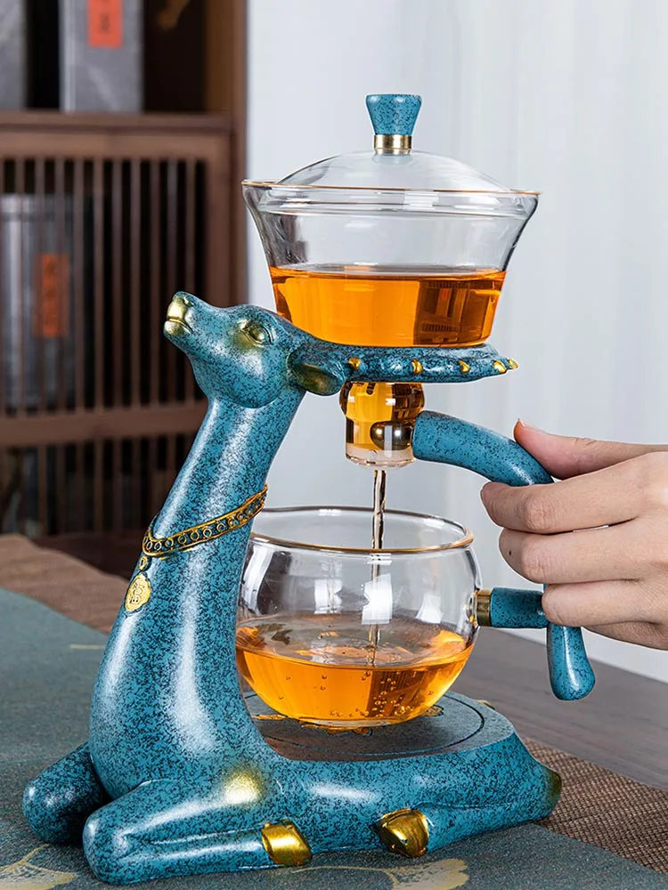 Glass Tea Set Kung Fu Deer Heat-resistant Kettle Pot Infuser Kettles Magnetic Water Diversion Coffee Maker