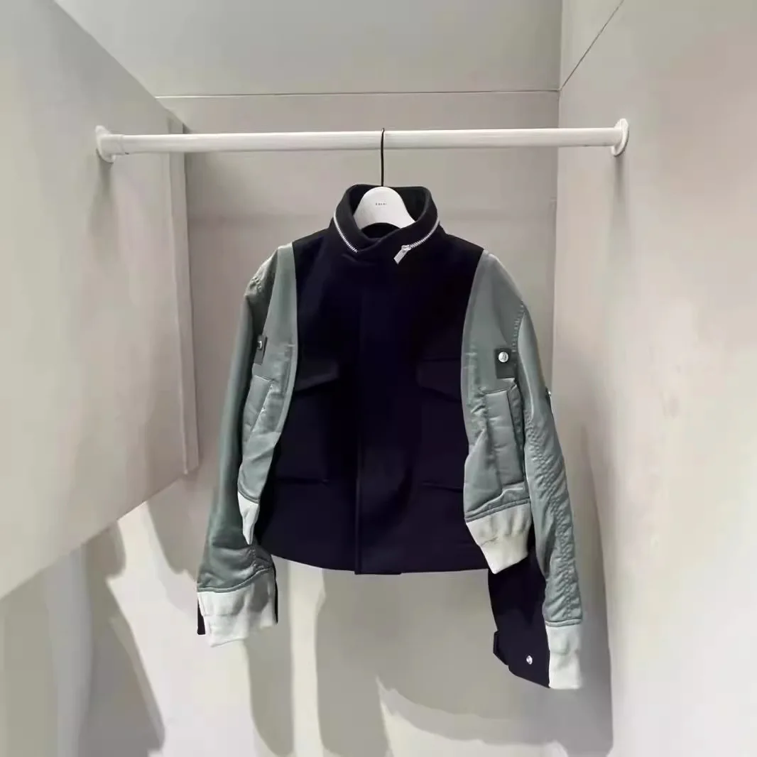 

Niche 2024 autumn new splicing jacket pilot coat short women's top