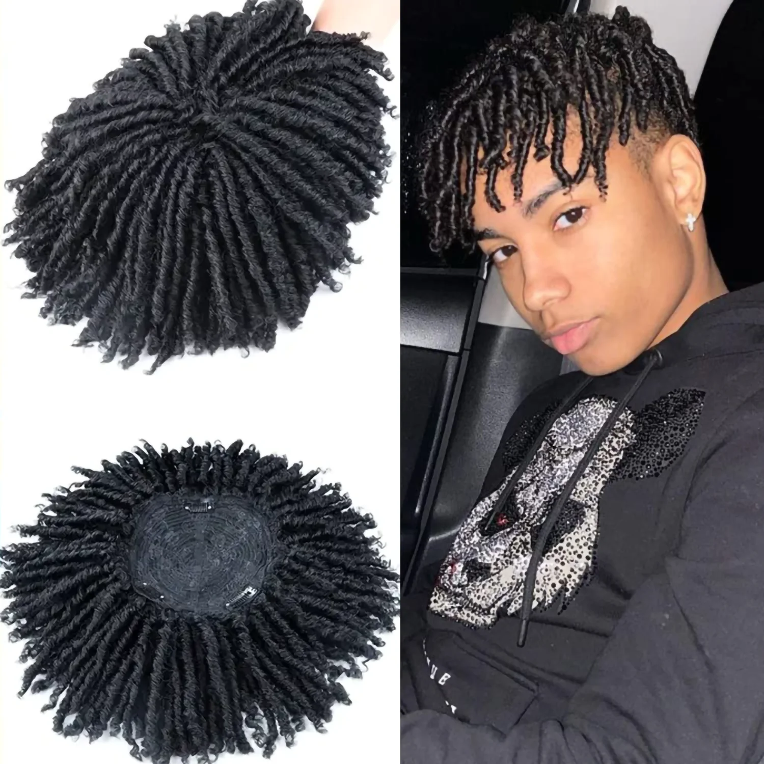 الاصطناعية Dreadlock مضفر نصف شعر مستعار لينة فو Locs هيربيسي الطبيعية أسود براون شقراء رمادي الباروكات للحزب اليومي تأثيري النساء