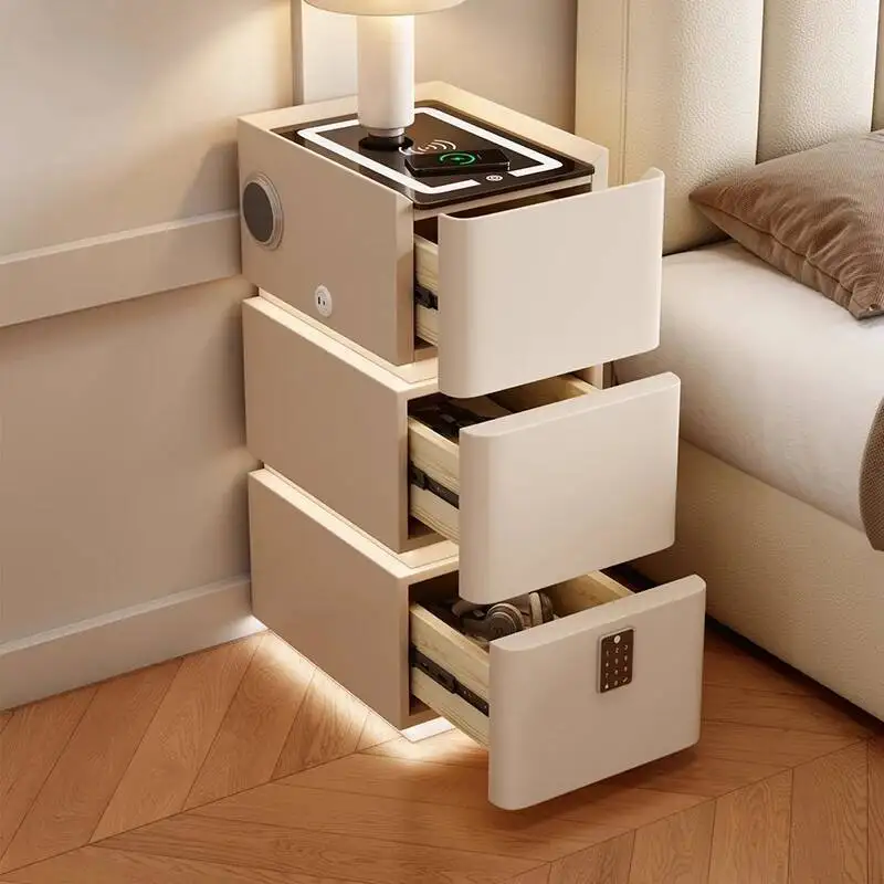 

Room Bluetooth Nordic Speaker Bedroom Nightstand Living Drawers White Bedside Table Wood Cabinets Mesa De Noche Unique Furniture