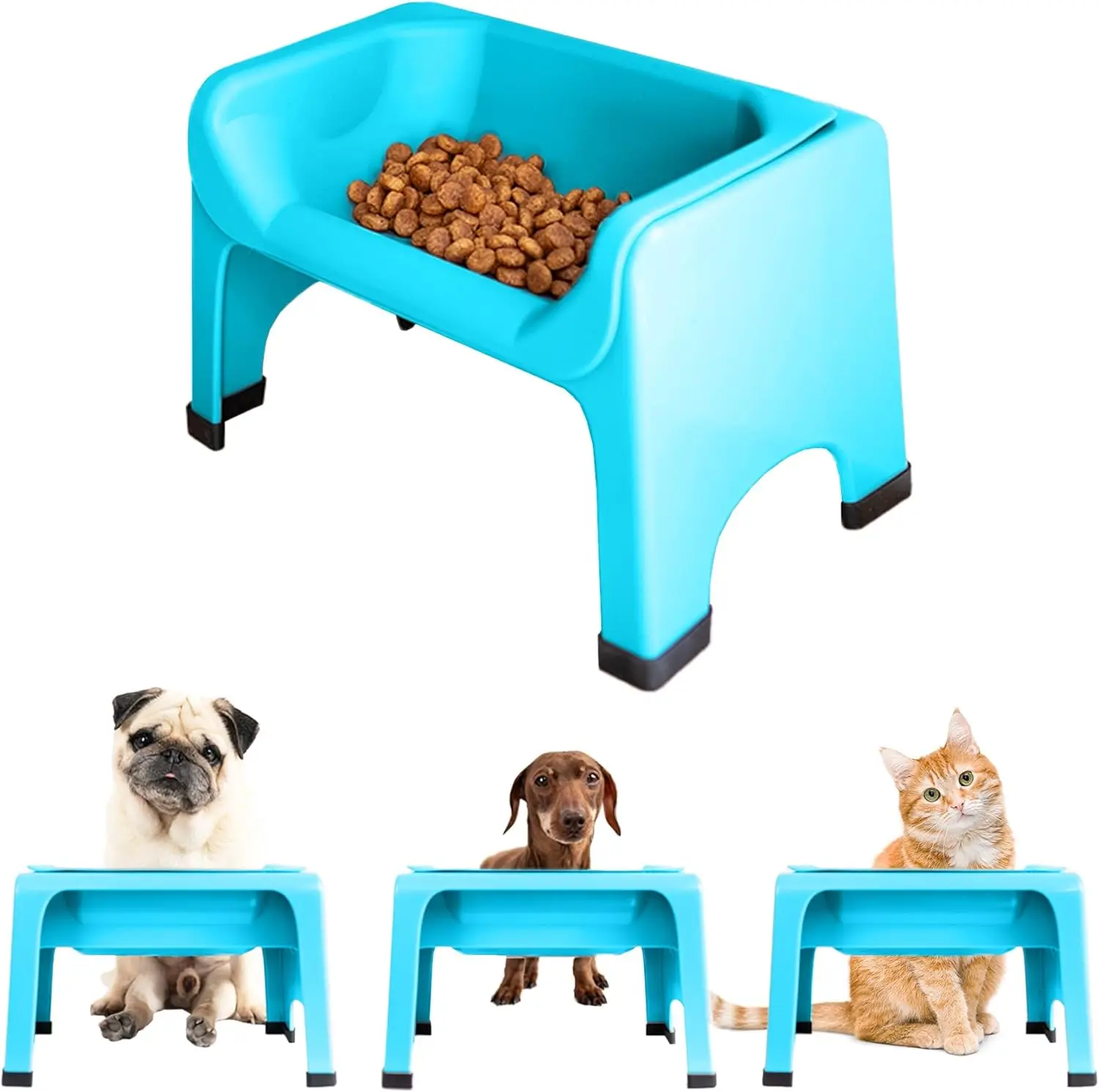 

Elevated Pet Bowl for Flat-Faced Dogs & Cats: Non-Toxic Silicone Feeder, Easy-Clean Design