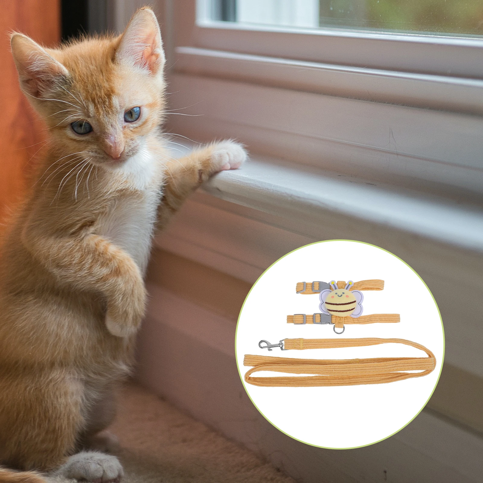 

Kitten Cat Chest and Rope Small Dog Harness Walking Accessories Pet for