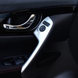 ABS Chrome Carbon fiber For Nissan Qashqai J11 2016 2017-2019 2020 Interior Door Handle Cover Rearview Mirror Adjust Switch Trim
