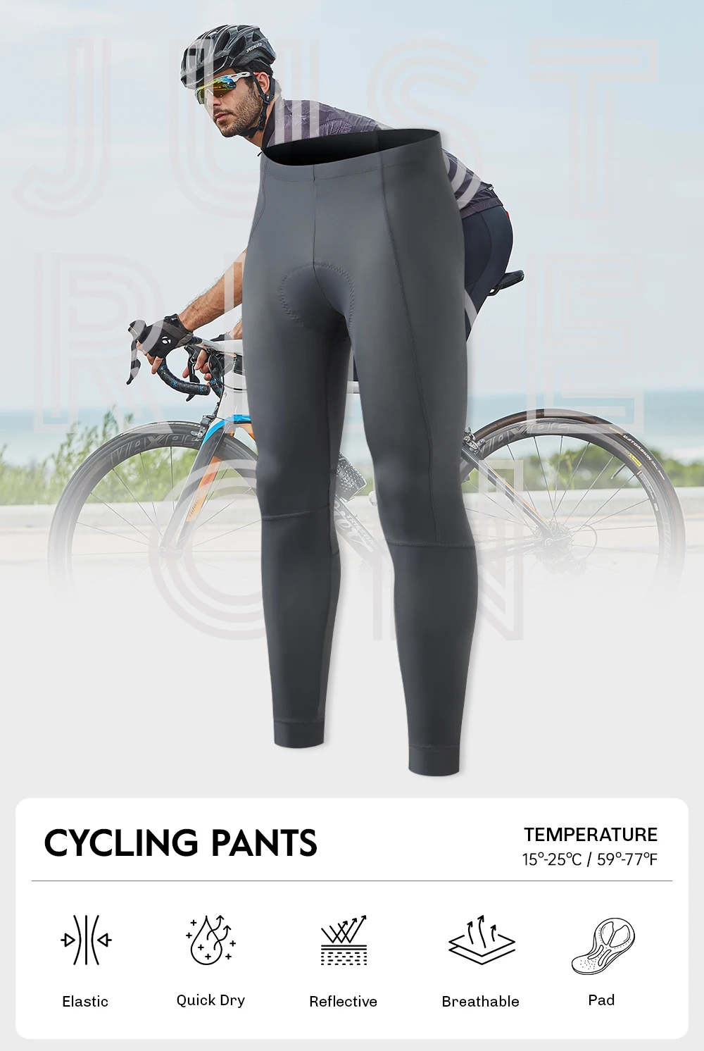 RION Herren Fahrradhose Fahrrad-Tights MTB Rennrad Mountainbike Kleidung Italienische DOLOMITI 8H Herbst Frühling Gepolsterte Uniformkleidung – Detail 1