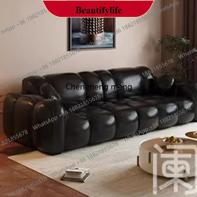 

Q178 Modern Minimalist Living Room Sofas Cloud Nordic Floor Leather Sofas Lounge Relaxing Filling Tumbonas Playa Trendy Furnitur