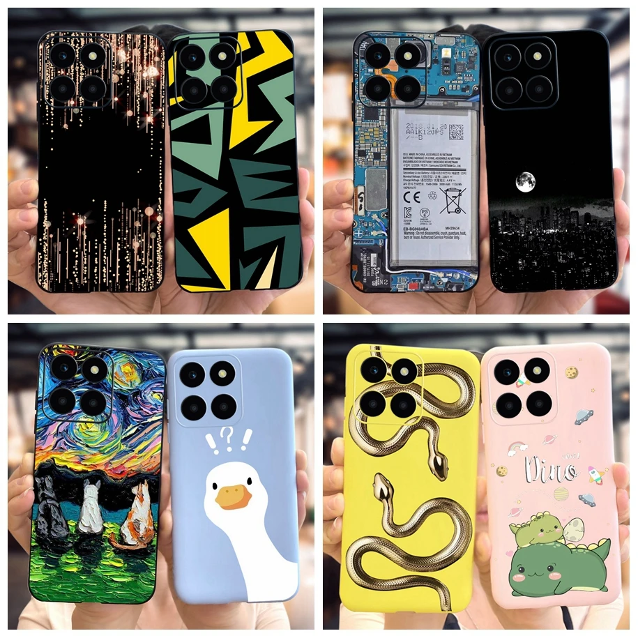 For Honor X6a Case WDY-LX1 Protective Cover Cute Dinosaur Duck Fundas Soft Silicone Phone Cases For Honor X6a X6 X6s 2023 Bumper