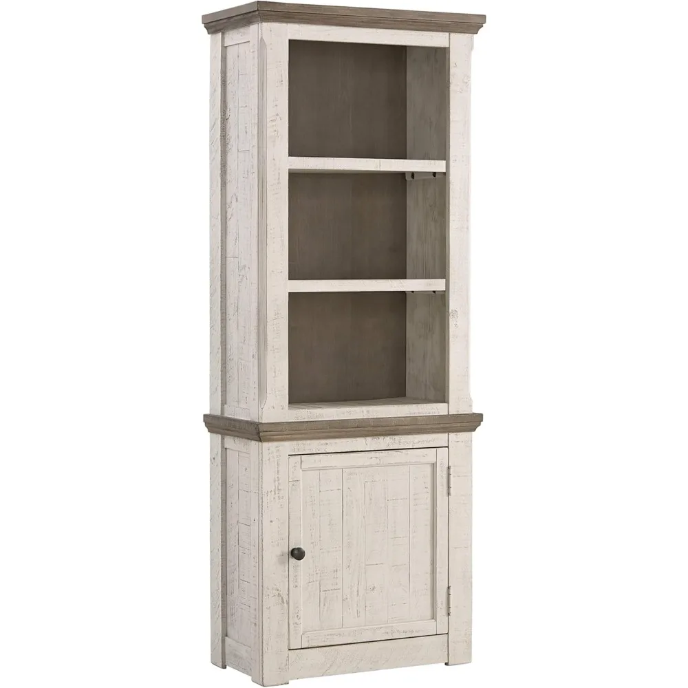 

Signature Design by Ashley Havalance Modern Farmhouse Right Pier Cabinet, Shelves for Storage, Weathered Gray & Vintage White