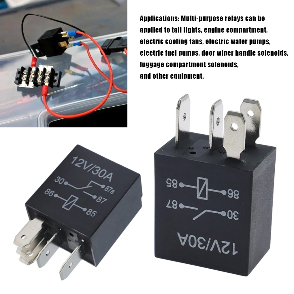 

5pack/lot Five-pin Automotive Relay - Multi-Purpose Usage With Stable Performance Waterproof black Four-pin relay