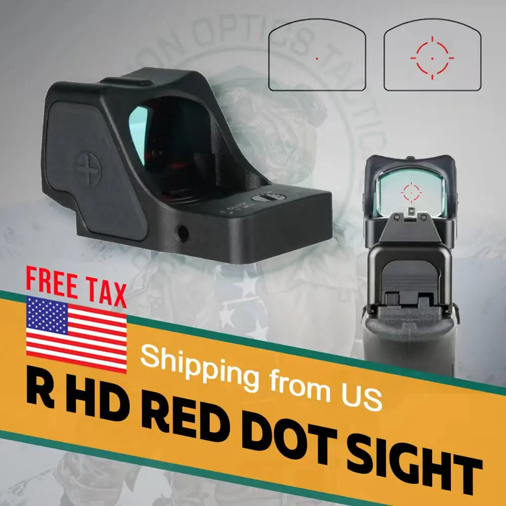 

Top Edition RM-HD 2 Red Dot Sight 1X Reflex Optic 3,25MOA/55MOA Reticle 7075 Алюминий противоударный для GLOCK 9 мм/7,62