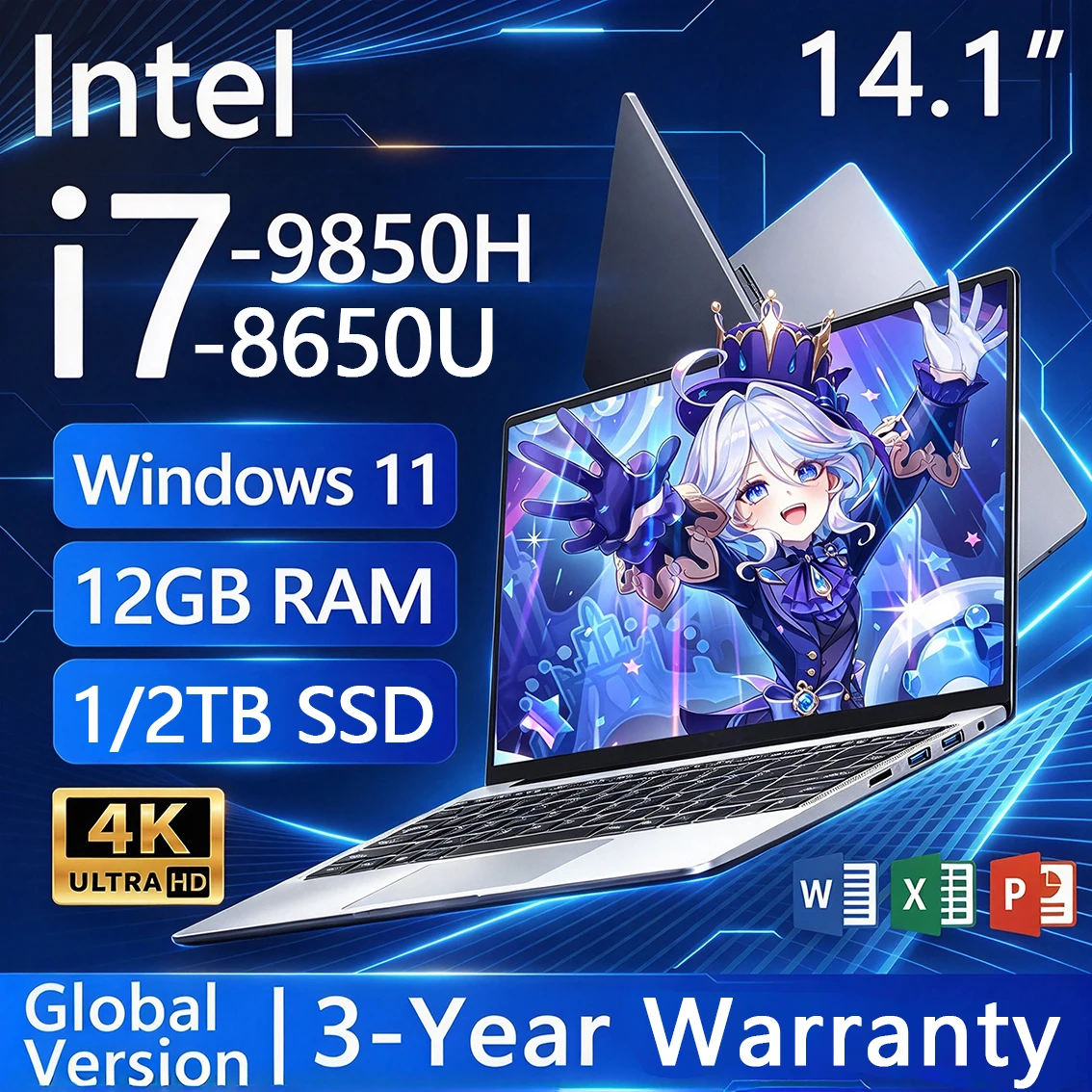 Portable Laptop Intel Core i7 8650U Intel Core i7 9850H 14.1