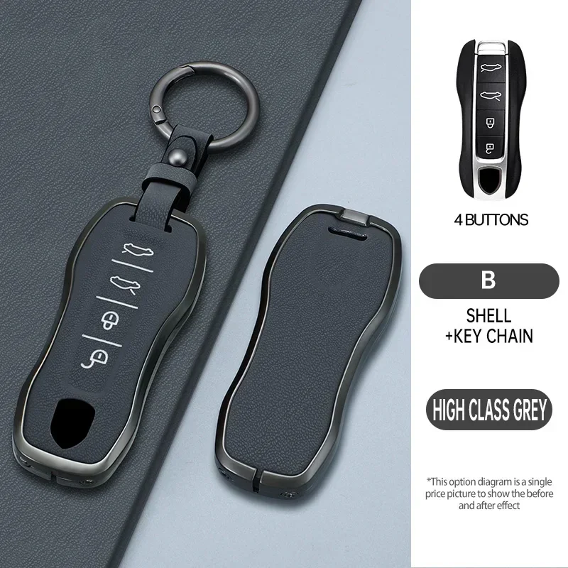 Car Key Cover Case Shell Holder For Porsche Panamera Cayenne 971 911 9YA Macan Boxster 3/4Buttons Keyless Protection Accessories