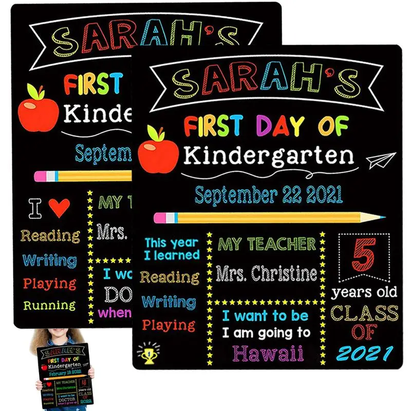 First Day Of School Sign First Day Of School Chalkboard Sign Double Sided Back To School Board Photo Prop For Kids Girls Boys