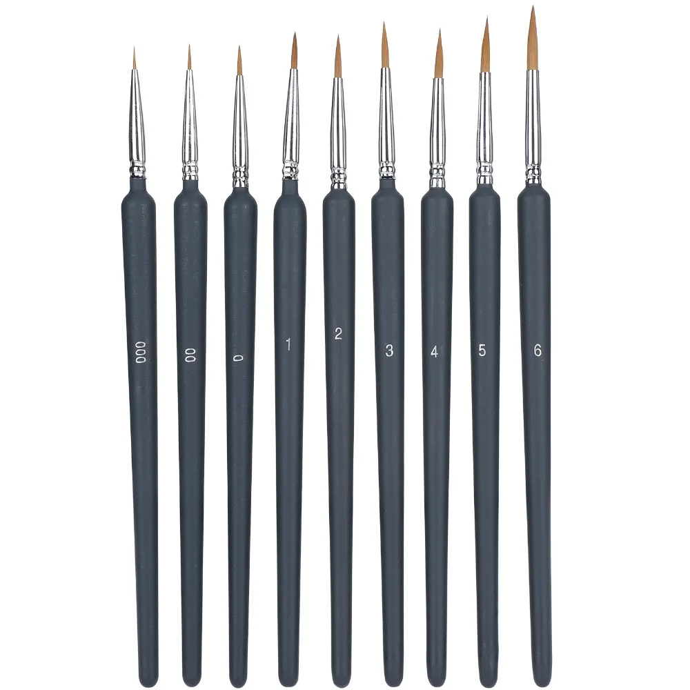 18PCS Fine Point Tip Liner Paint Brushes Resilient Wolf Fiber Precise Line Control Watercolor Liner Tools Firm Fastening Joint