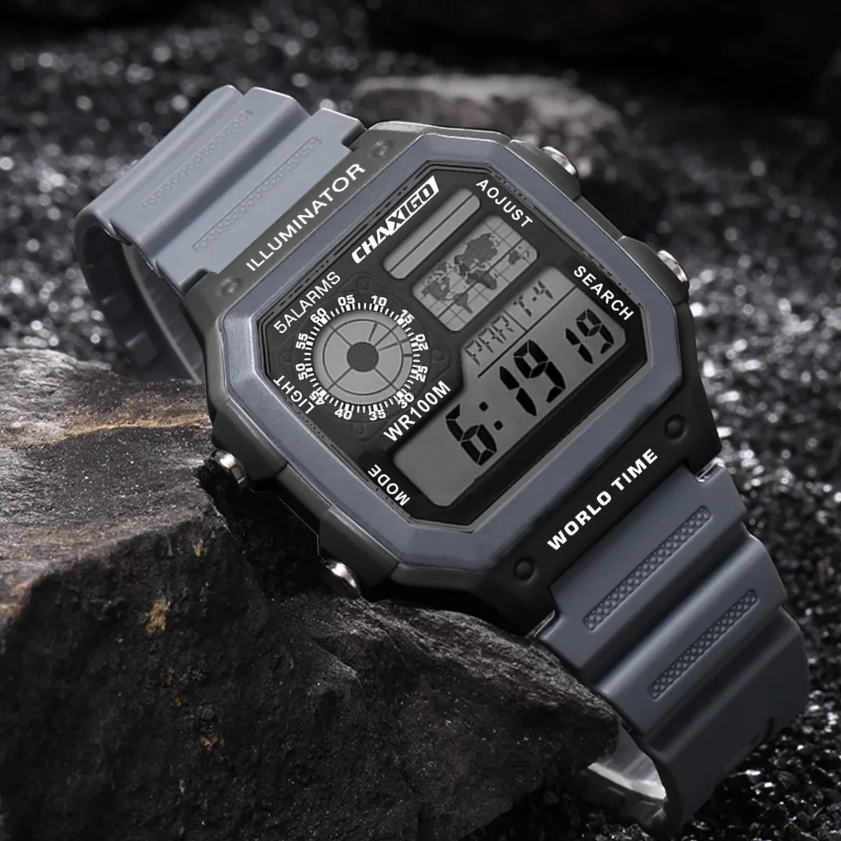 

CHAXIGO 097 Top New Brand Electronic Watch Men's Square Watch Waterproof L Night Light Trend Watches for Man Reloj Hombre