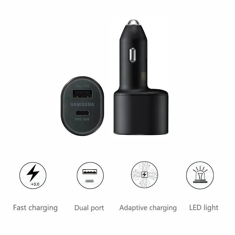 Original Samsung 45w Car Charger Type C PD Fast Charging Samsung S25 S24 S23 Ultra Plus S22 S21 FE A54 A55 Z Flip Z Fold 7 6 5 4 - náhled 3